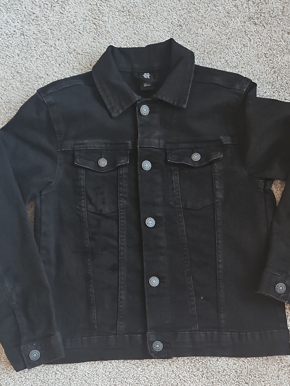 Kids' Black Denim Shirt Jacket - Casual Button-Up